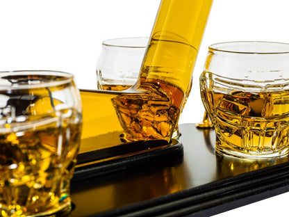 Ice Hockey Wine & Whiskey Decanter Set With 4 Helmet Whiskey Glasses by The Wine Savant 750ml Decanter 8 Ounce glasses Hockey Gift