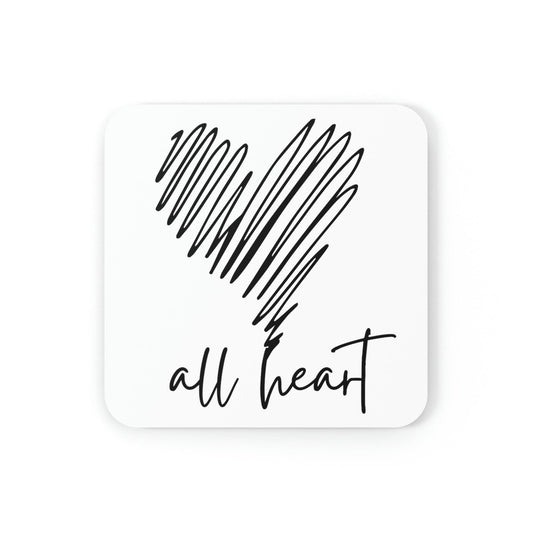 Home Decor - Coaster Set - 4 Piece Home/office - Say it Soul - All Heart Black Line Art Print