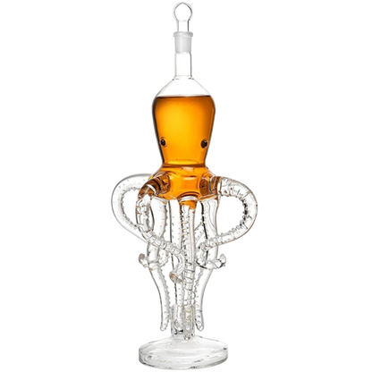 Tall Octopus Whiskey and Wine Decanter 500ml 16.5" H by The Wine Savant - Extraordinary Detail, Kraken Sea, Nautical Gifts, Sea Lover Gifts!