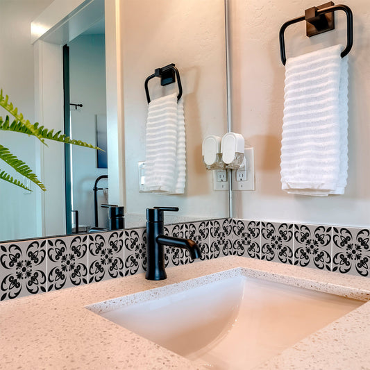 Gray and Black pattern dark Backsplash for background renovation Tiles Model - SB29
