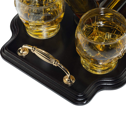 Ice Hockey Wine & Whiskey Decanter Set With 4 Helmet Whiskey Glasses by The Wine Savant 750ml Decanter 8 Ounce glasses Hockey Gift