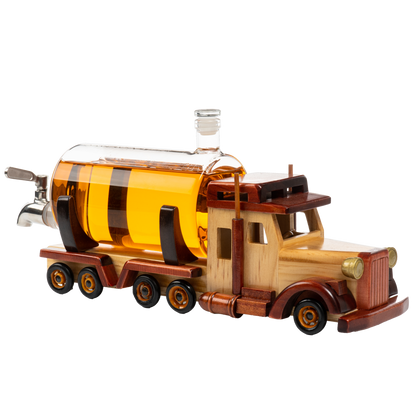 Truck Wine & Whiskey Decanter for Wine Bourbon Scotch or Whiskey Fathers Trucker Gift 1000ml 18"L by The Wine Savant - Trucker Gifts, Truck Driver Gifts, Truck Figurine for Home Bar