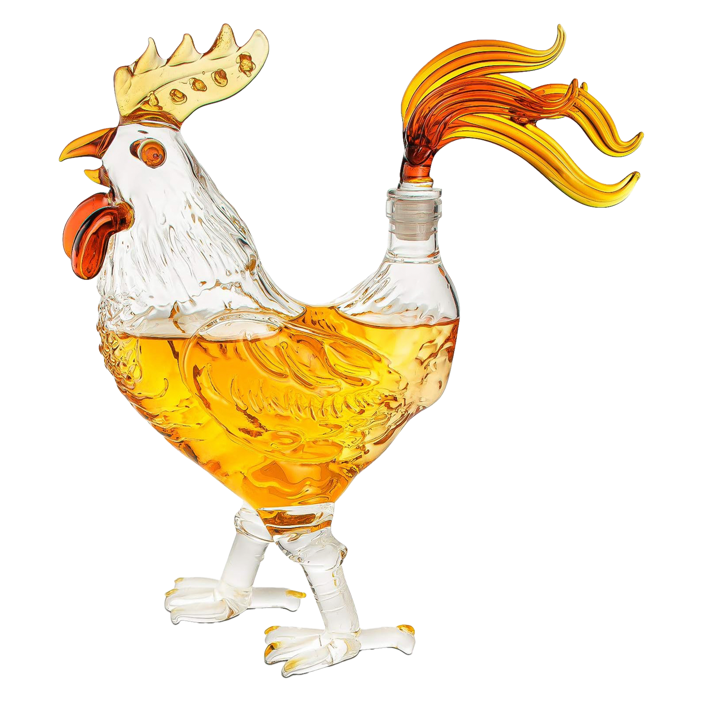 Cock - Chicken Decanter 500ml Whiskey and Wine Decanter - by The Wine Savant, Rooster Glass Decanter For Whiskey, Scotch, Spirits, Wine Or Vodka For Whiskey Lovers