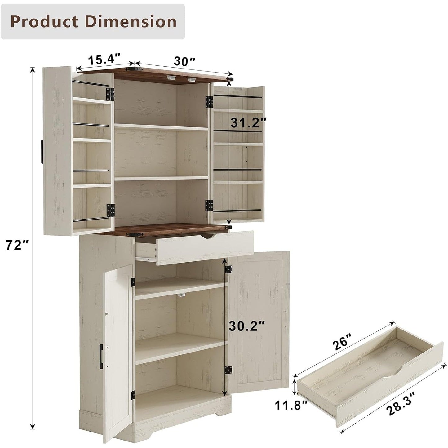 Yanosaku SC001  72'' Tall Kitchen Storage Pantry Cabinet